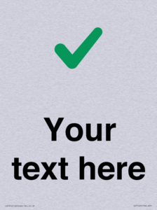 Custom plain background, green tick sign